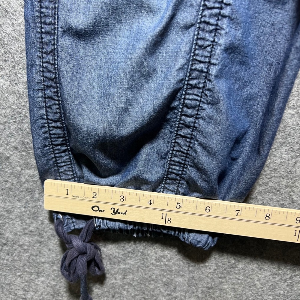 Y2K Blue Willis Womens Embroidered Floral Cargo Pants Blue Chambray US 8 EU38 - Picture 4 of 11